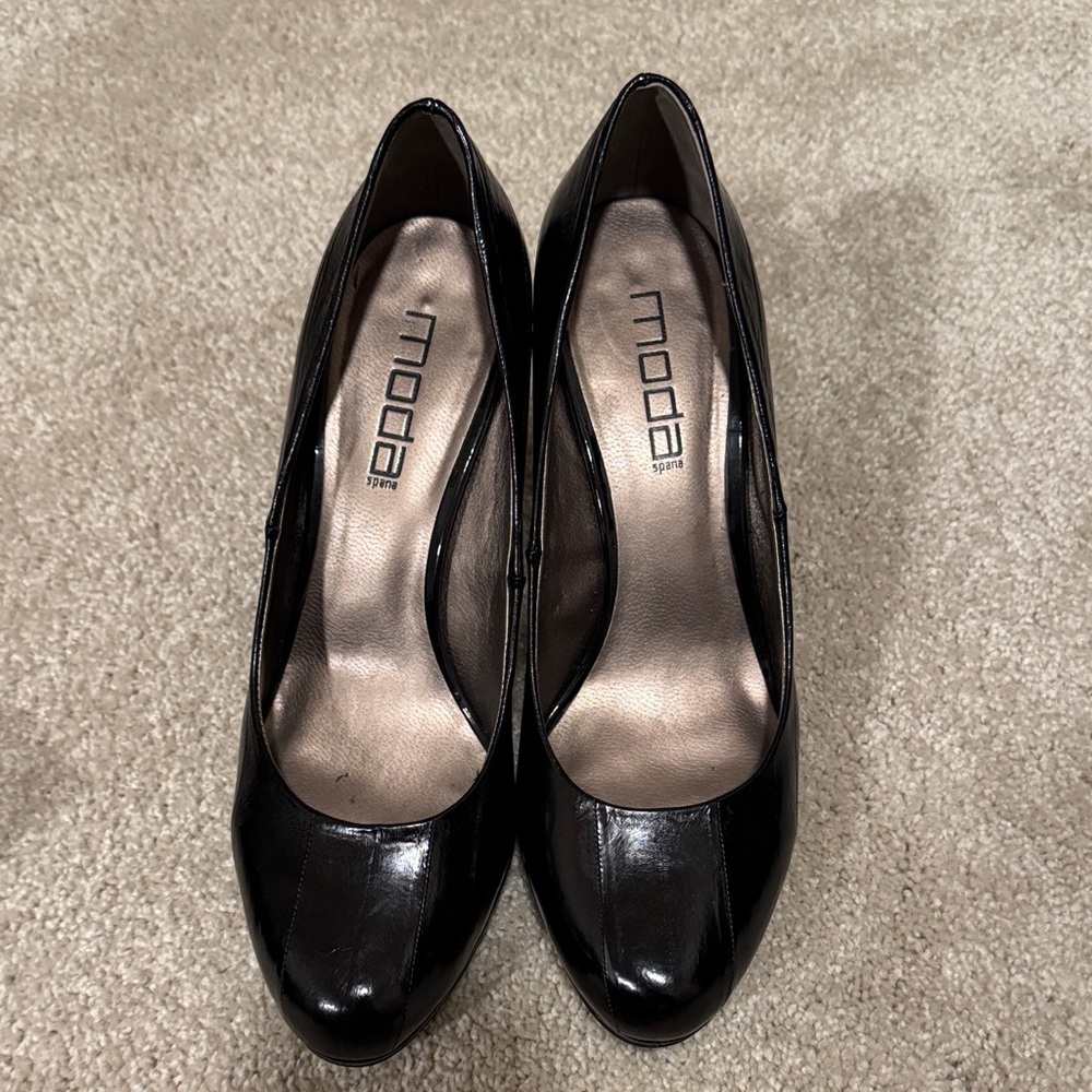 Moda Glossy Black Women's Heels - Picture 6 of 7